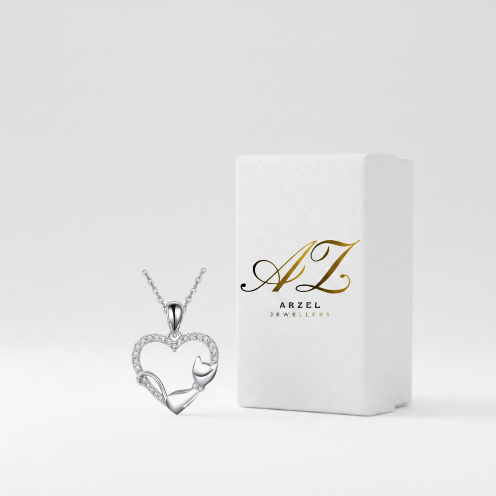 Cat Heart Necklace with Arzel Box