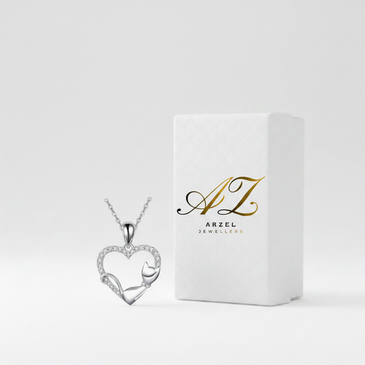 Cat Heart Necklace with Arzel Box