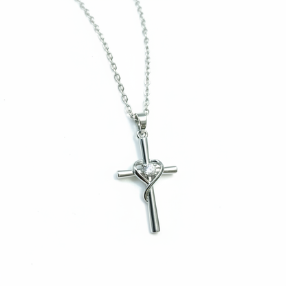 Sacred Heart Necklace - Clean White Background